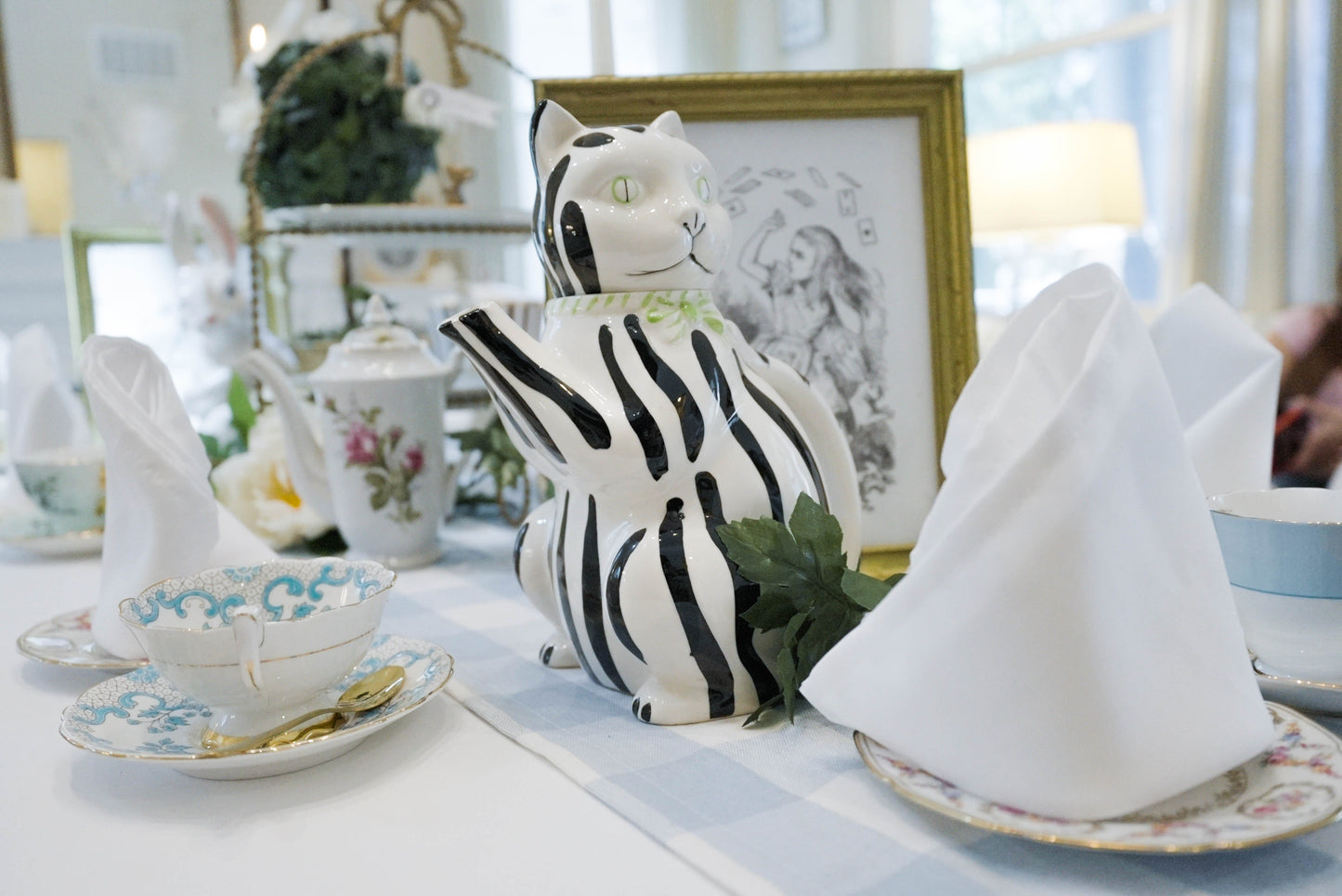 Light Blue Buffalo Plaid Table Runner Rental