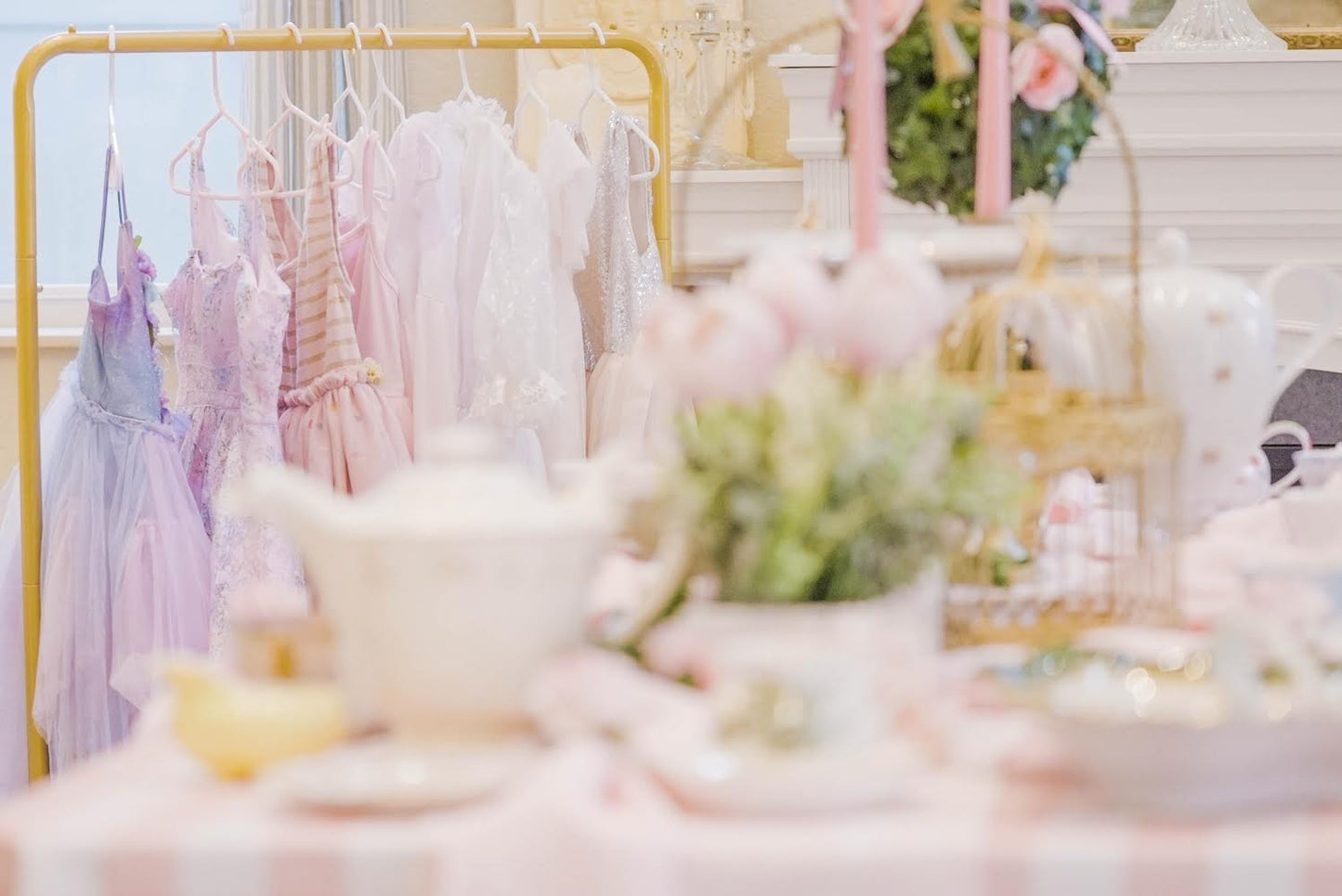 Children's Costumes with gold rolling rack